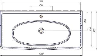 Мебельная раковина Kirovit Модерн 105 см белый